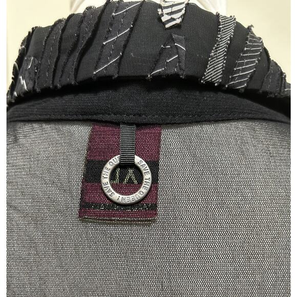 Vintage Y2K Save The Queen Zip Corset Mesh Avant Garde Corset Top - Size XL - Picture 6 of 8